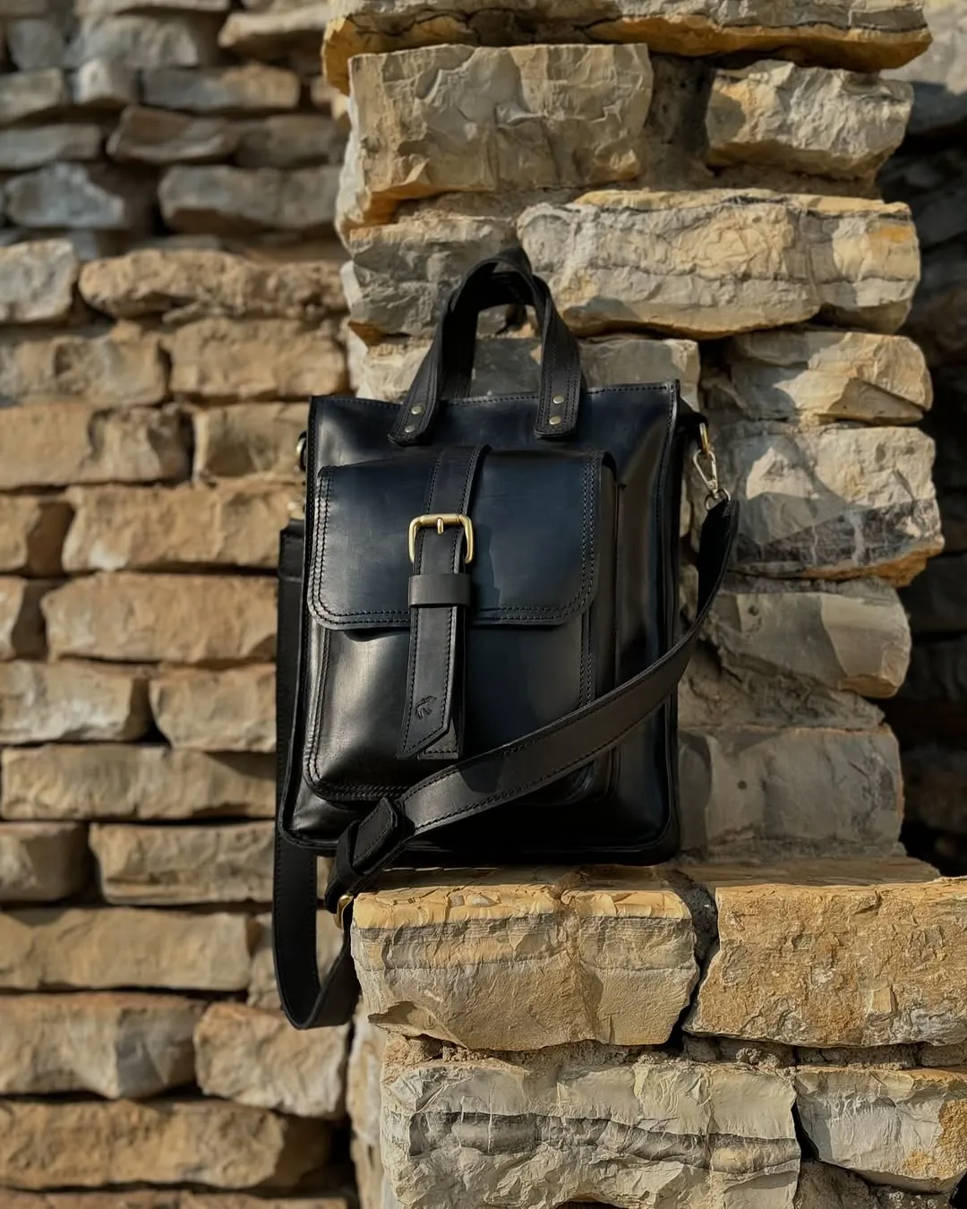 Black Leather Shoulder Bag