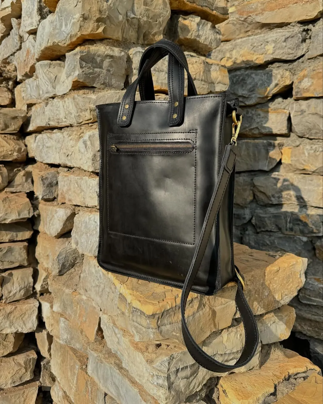 Black Leather Shoulder Bag