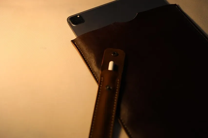 Handmade Genuine Leather Laptop Cover and Pad