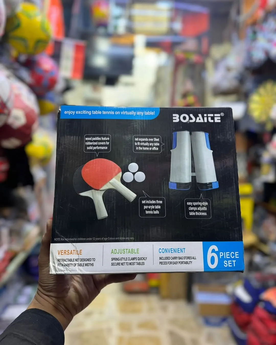Bosaite 6-Piece Table Tennis Set