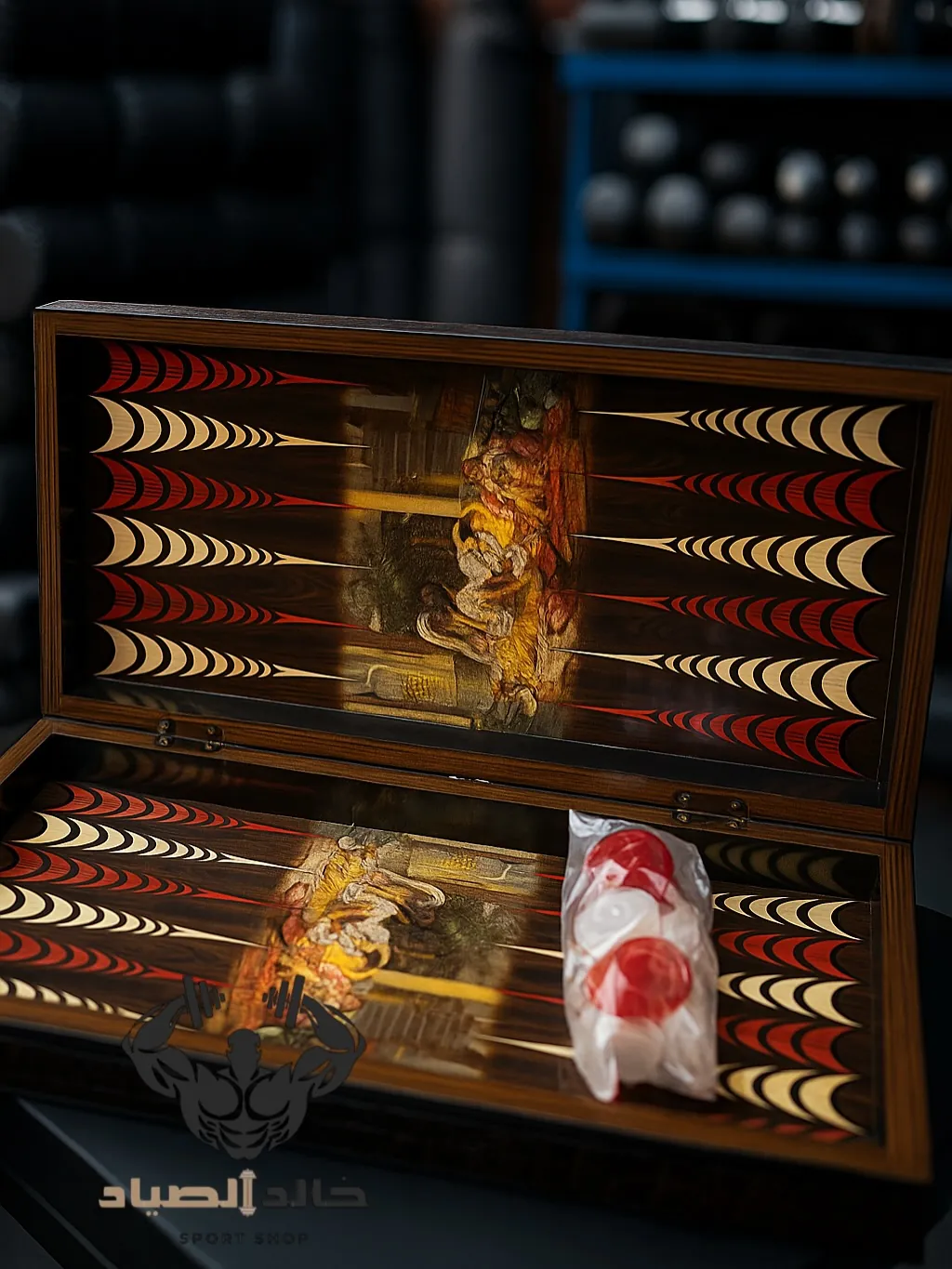 Luxury Wooden Backgammon Set with Heritage Pattern