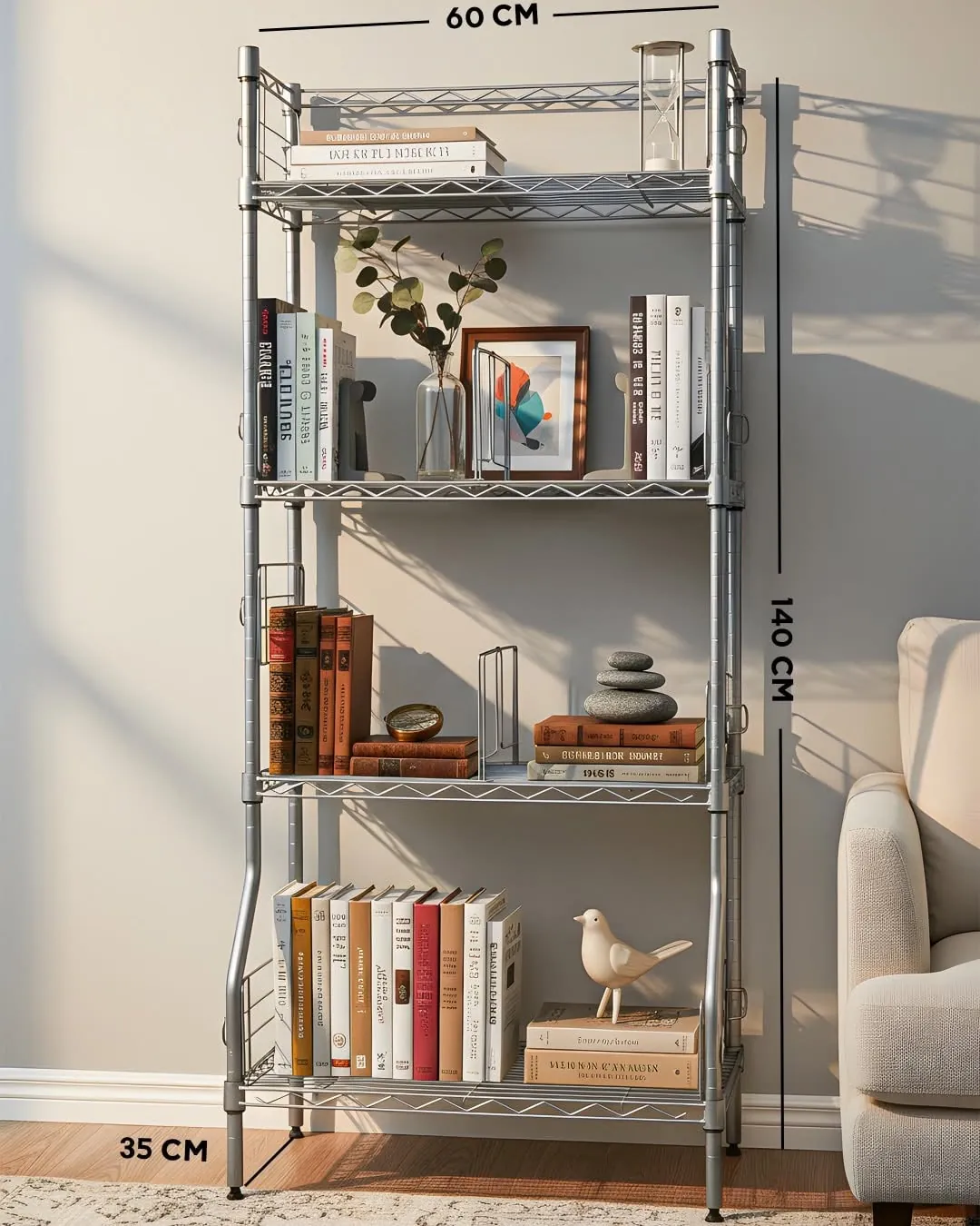 Elegant Multi-Purpose Metal Shelf
