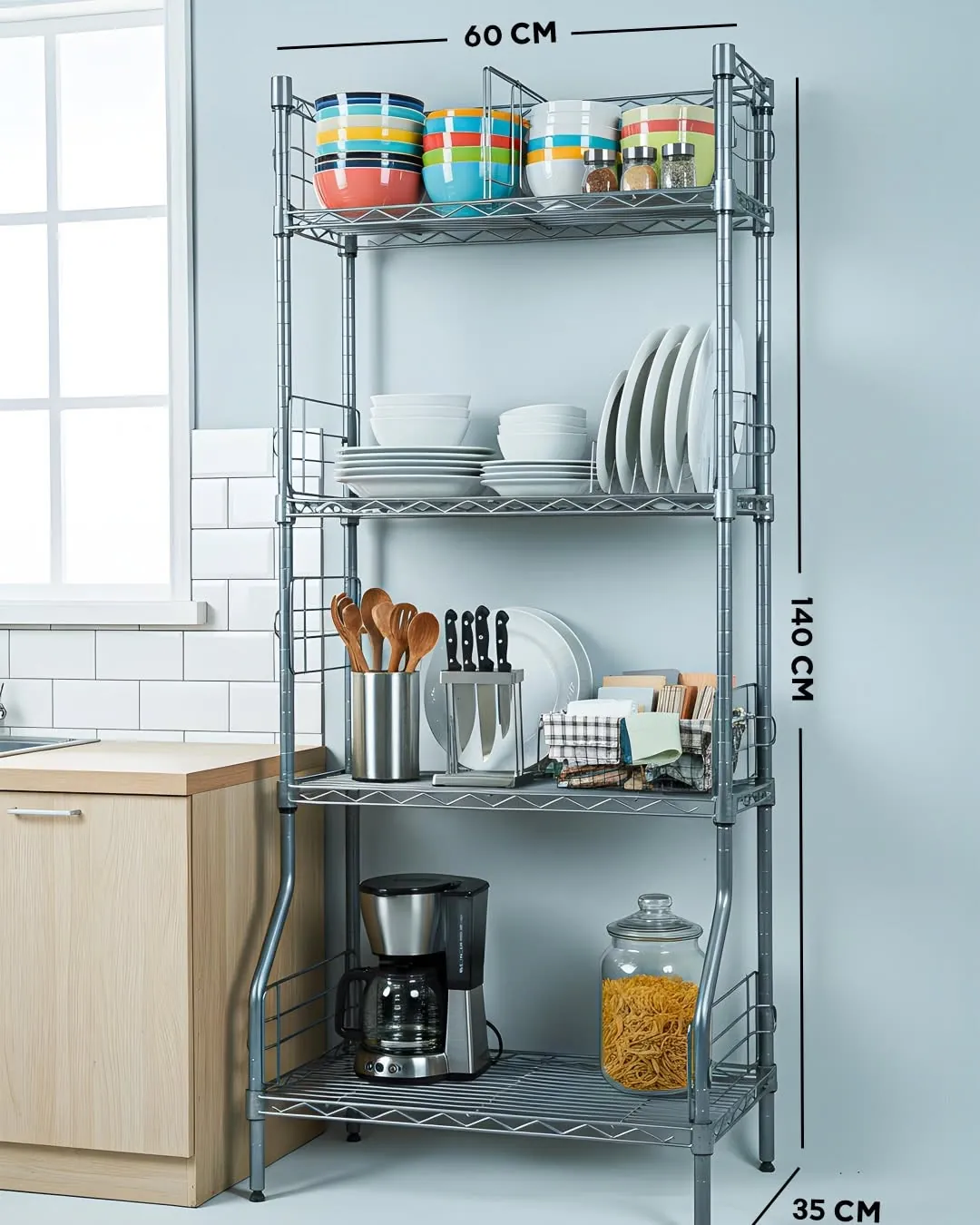 Elegant Multi-Purpose Metal Shelf