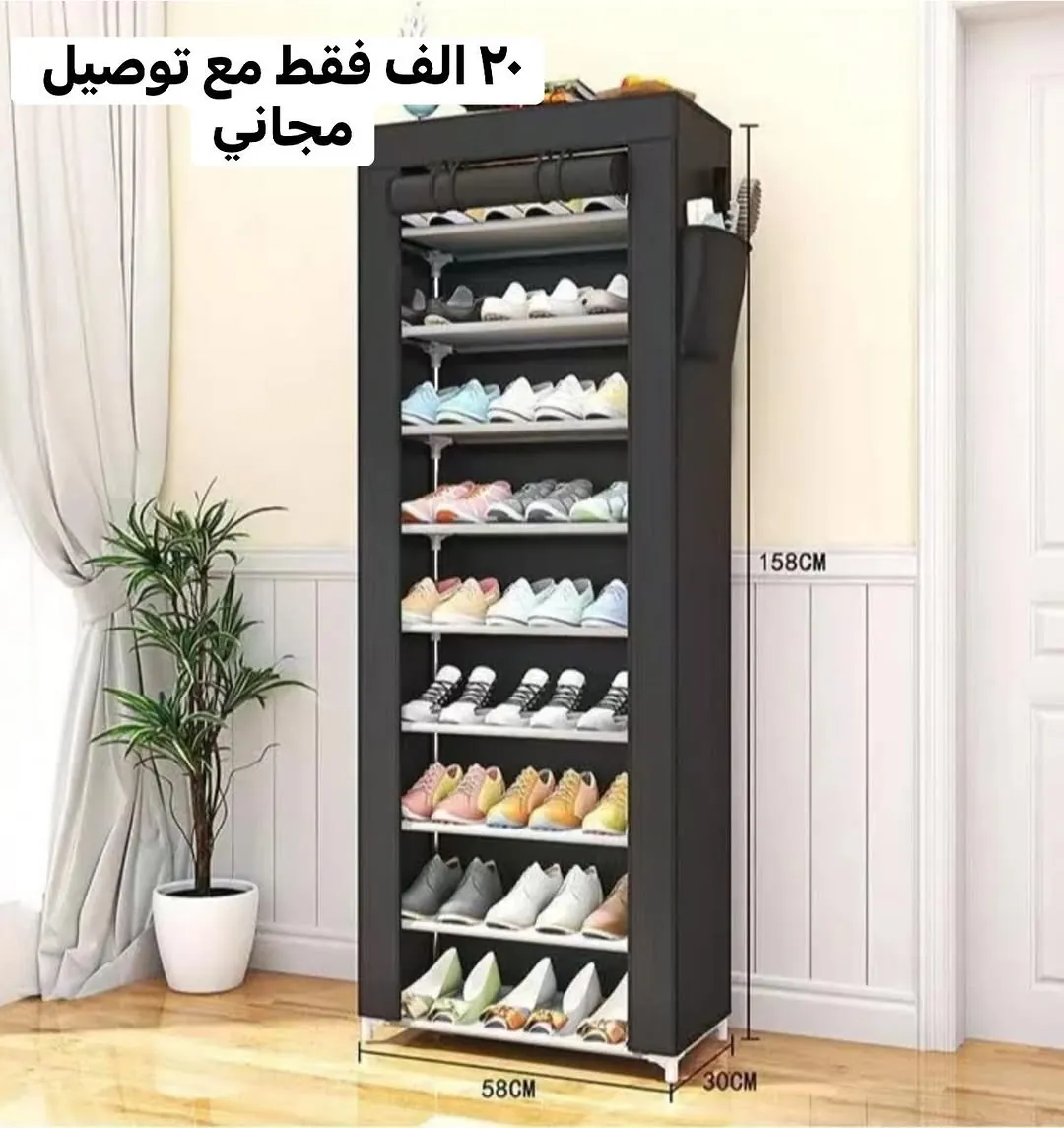 Elegant and practical fabric shoe cabinet