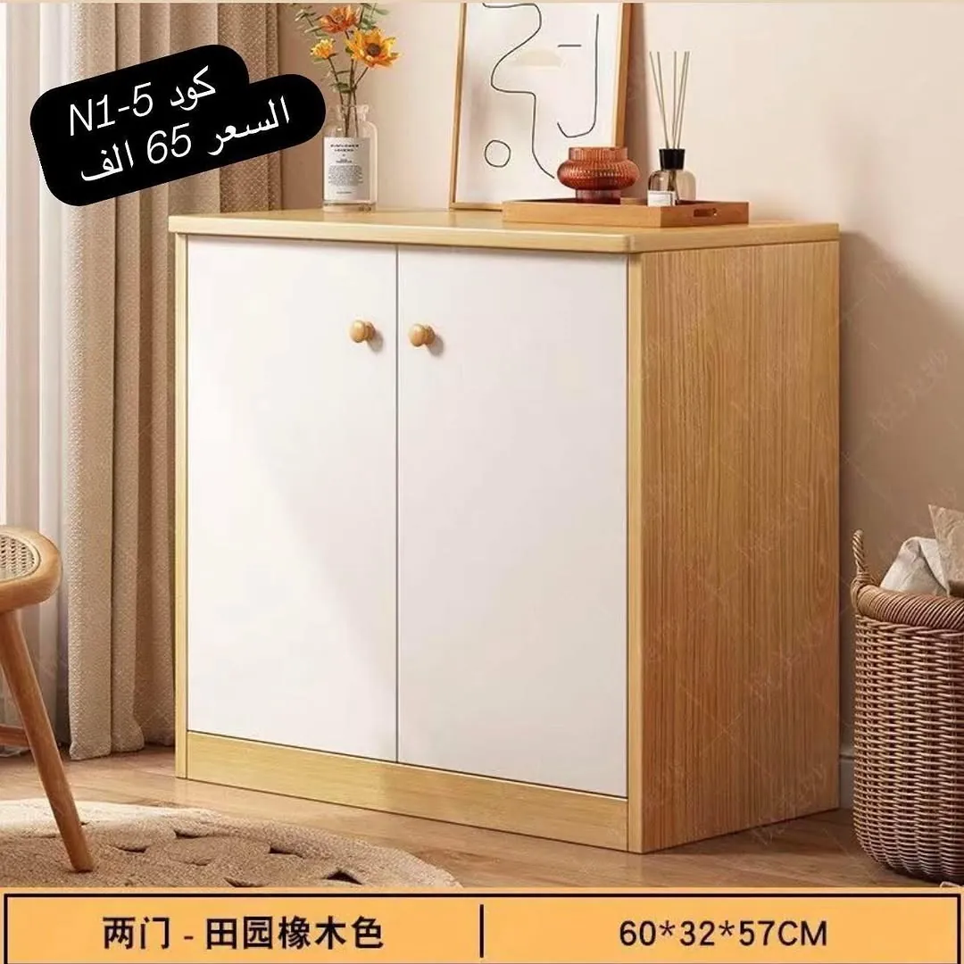 Mist Gray and Gold Elegant Gray Shoe Cabinet B6-25