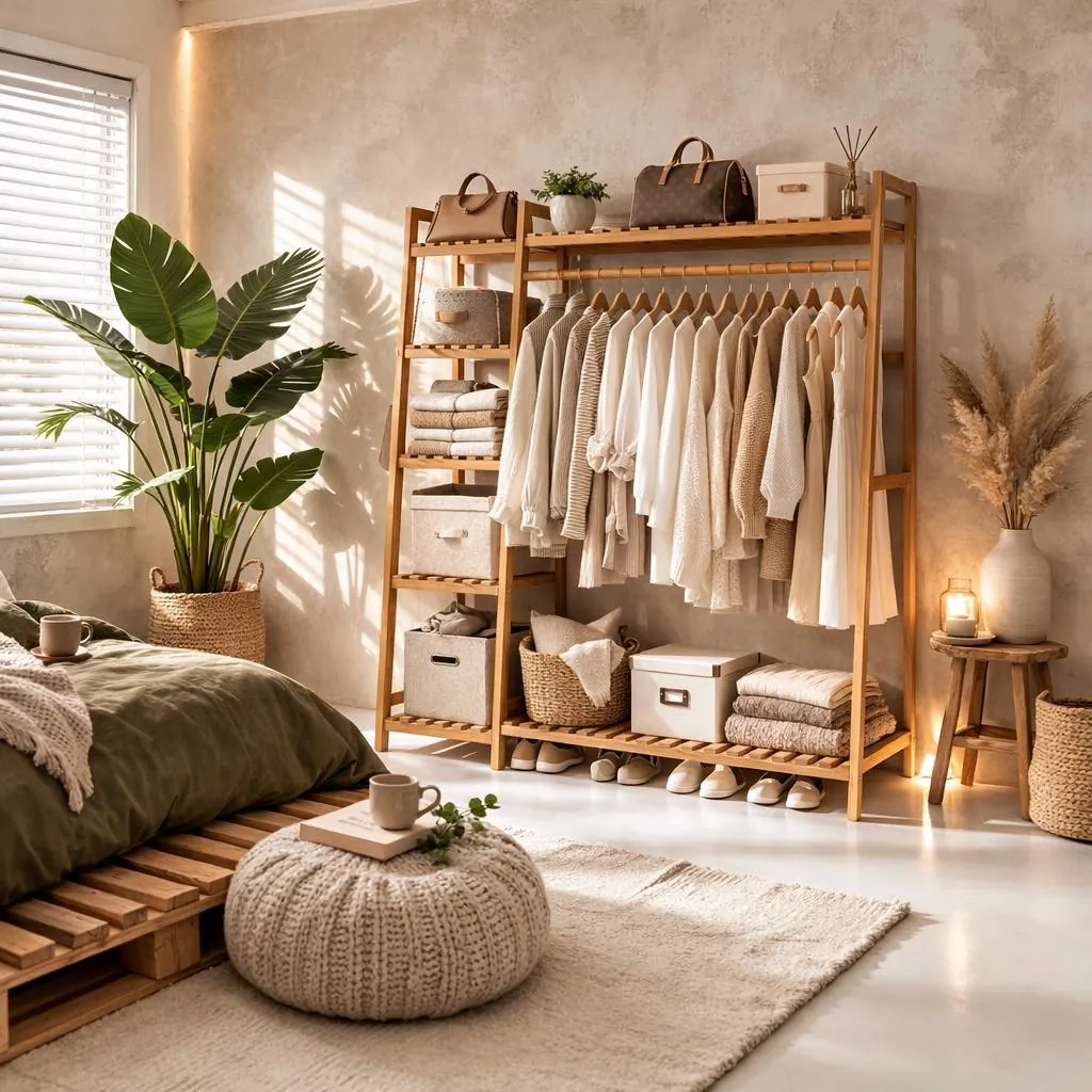 Modern Wooden Clothes Stand