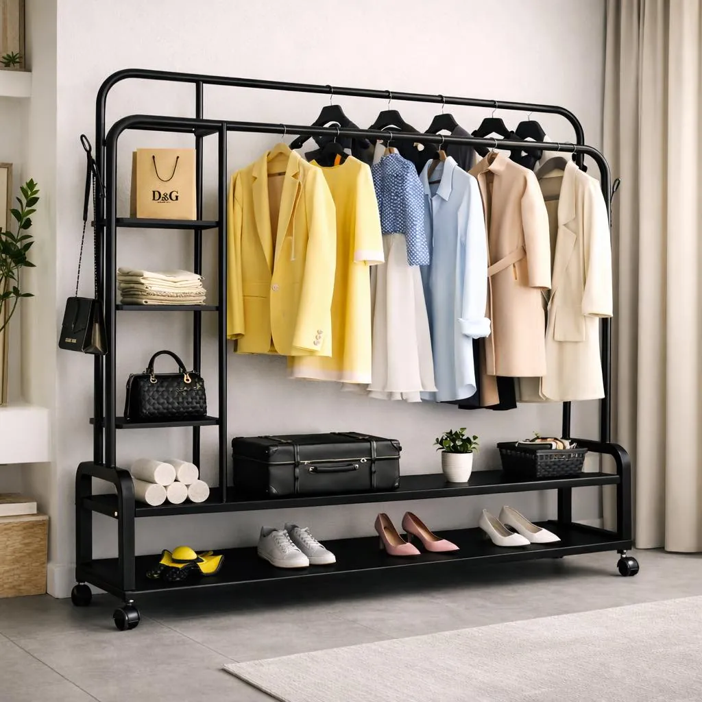 Modern Black Clothes Stand