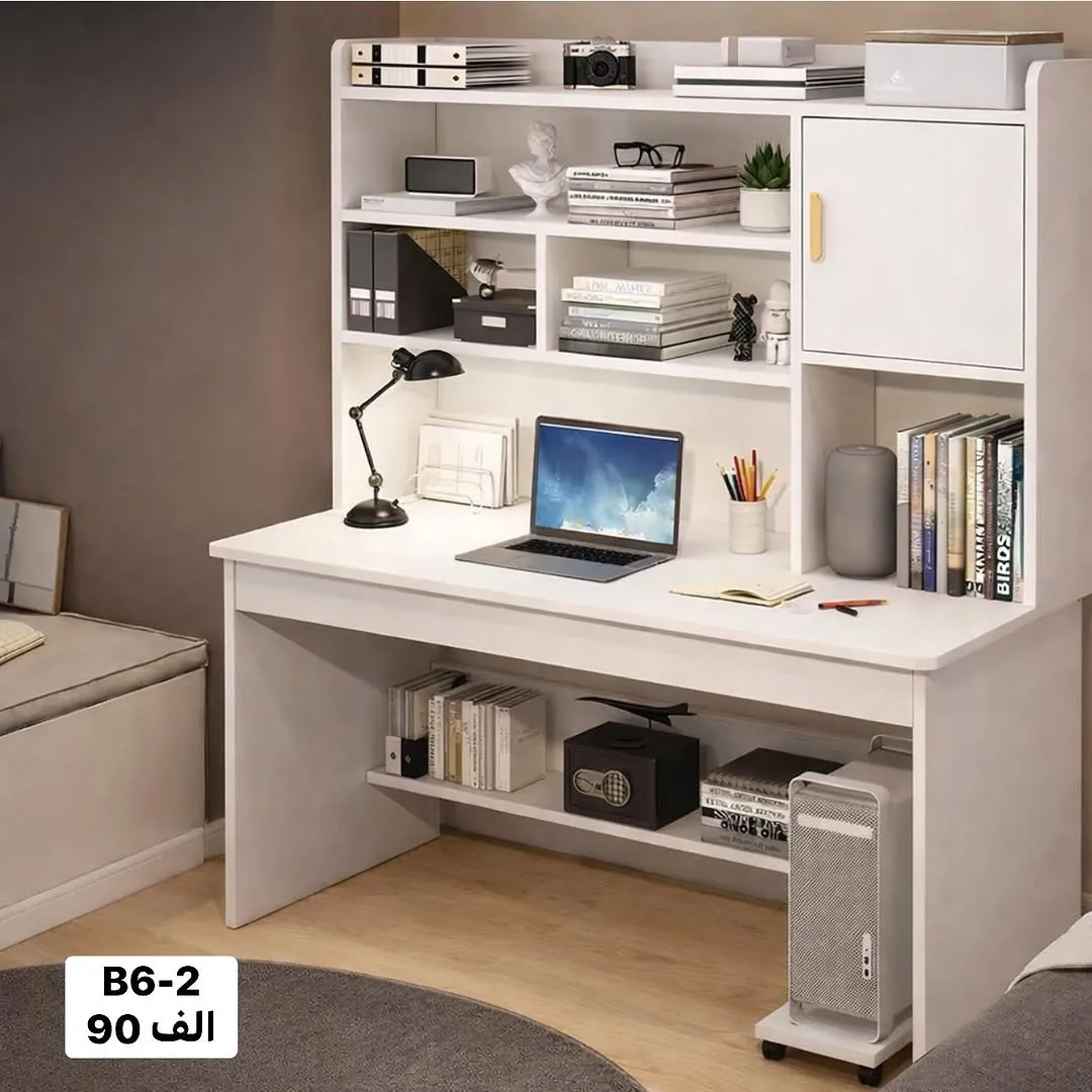 Modern Study Desk with Shelves and Cabinet - Code B6-3