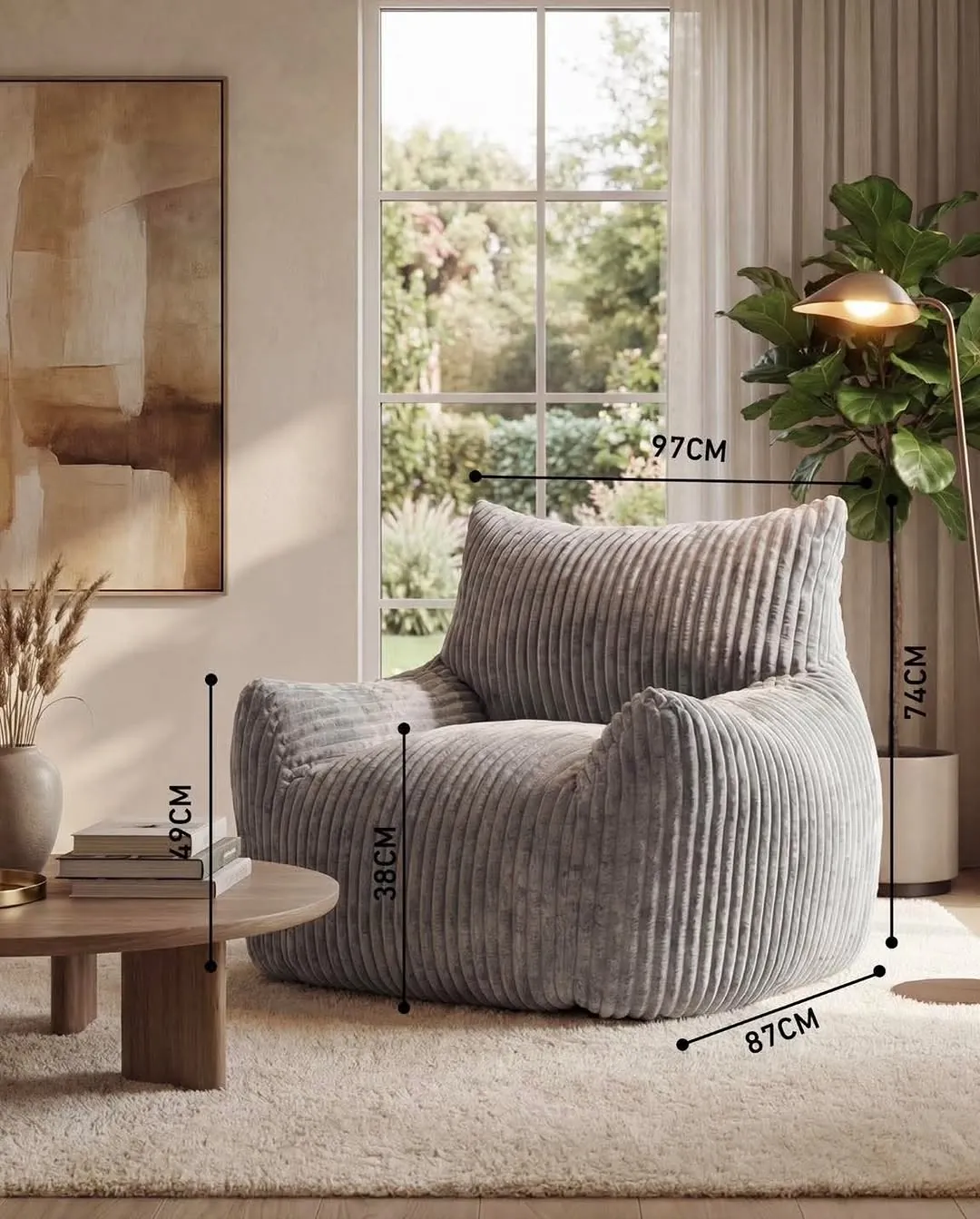 Modern Ribbed Lounge Chair