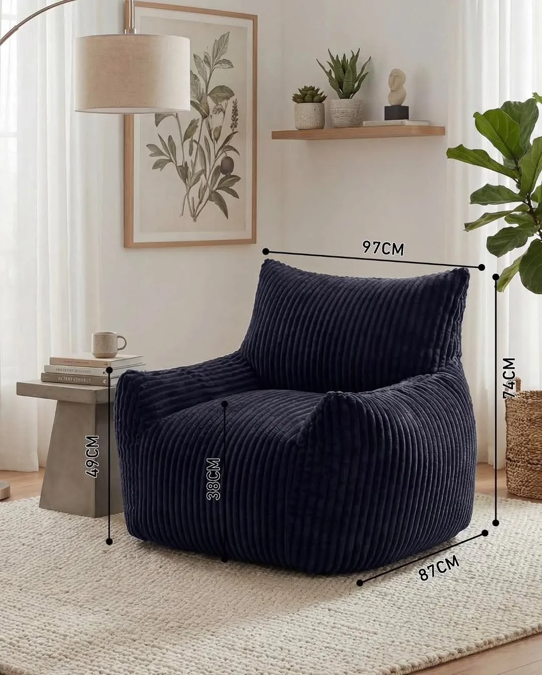 Modern Ribbed Lounge Chair