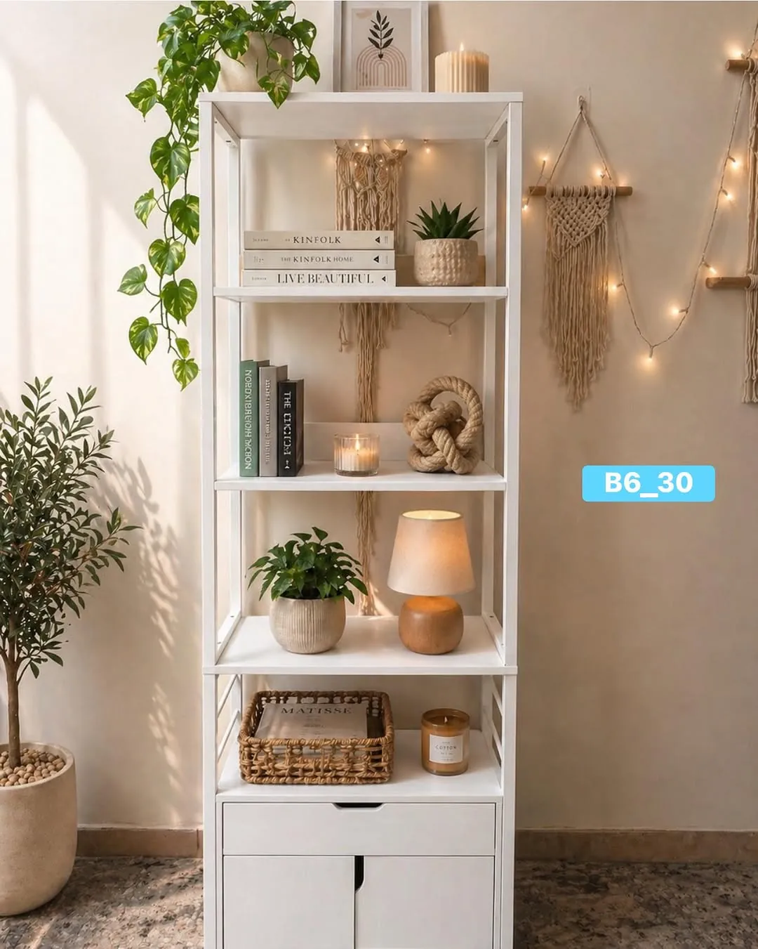 Modern Storage Shelf with Drawer - 180cm