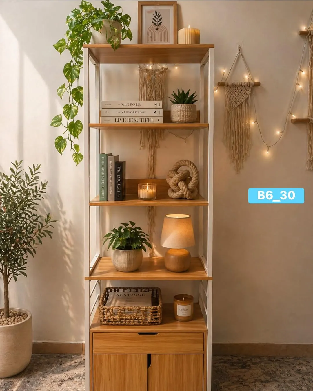 Modern Storage Shelf with Drawer - 180cm