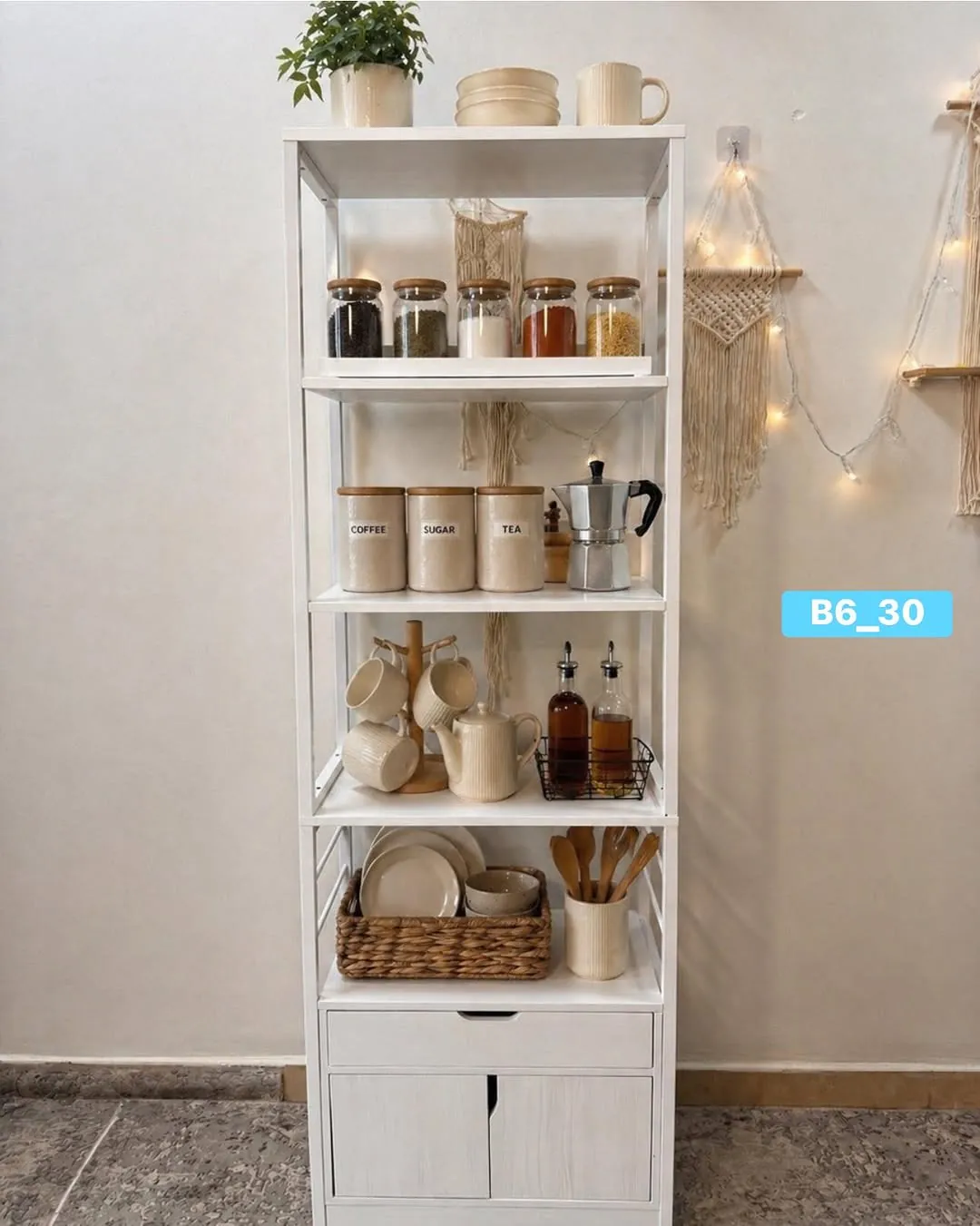Modern Storage Shelf with Drawer - 180cm