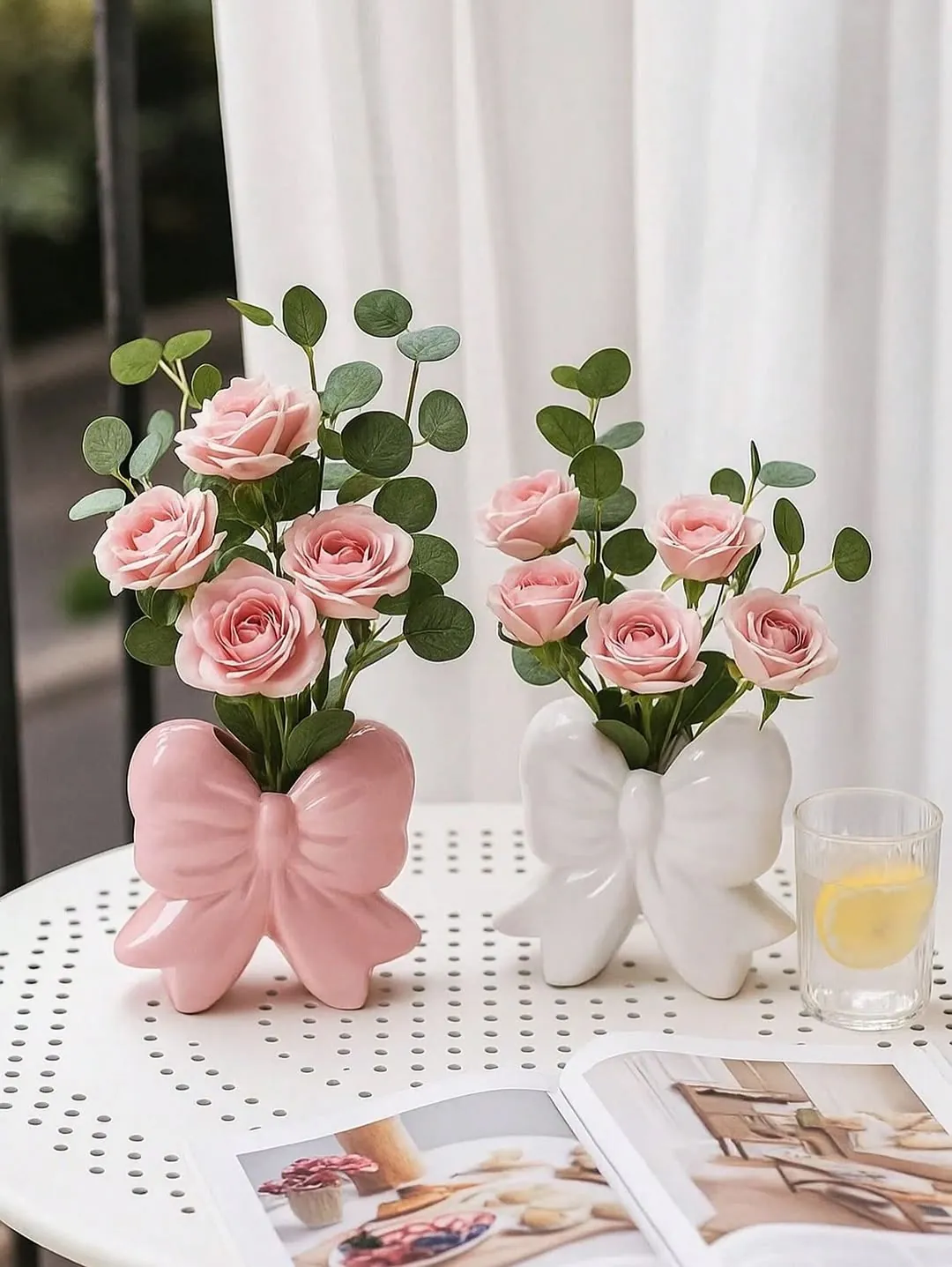 Pink Bow Bathroom Accessory Set