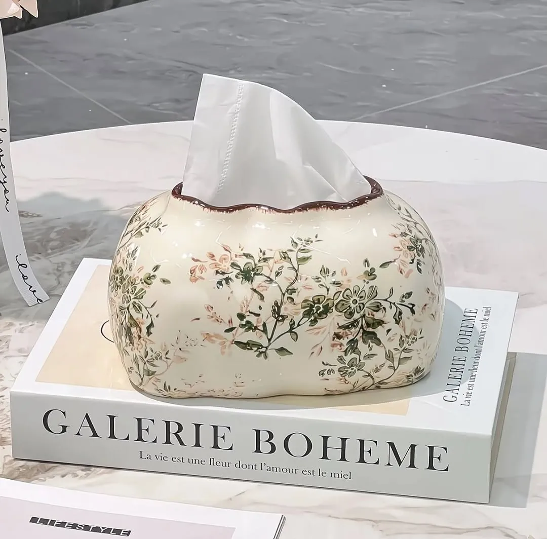 Decorative Tissue Box and Remote Control Holder Set