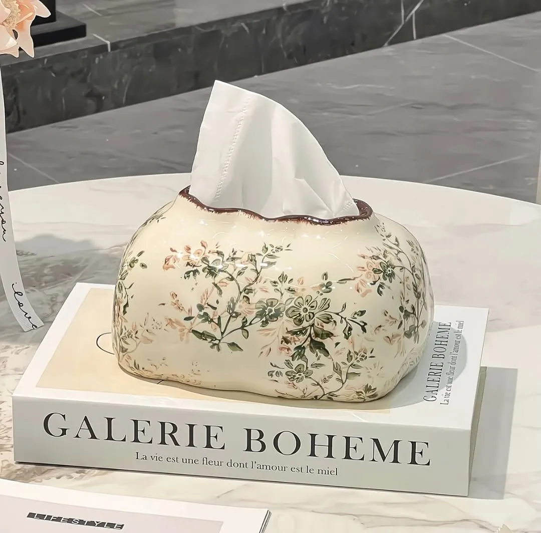 Decorative Tissue Box and Remote Control Holder Set
