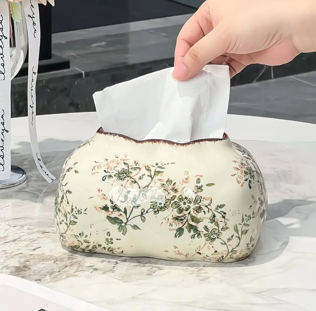 Decorative Tissue Box and Remote Control Holder Set