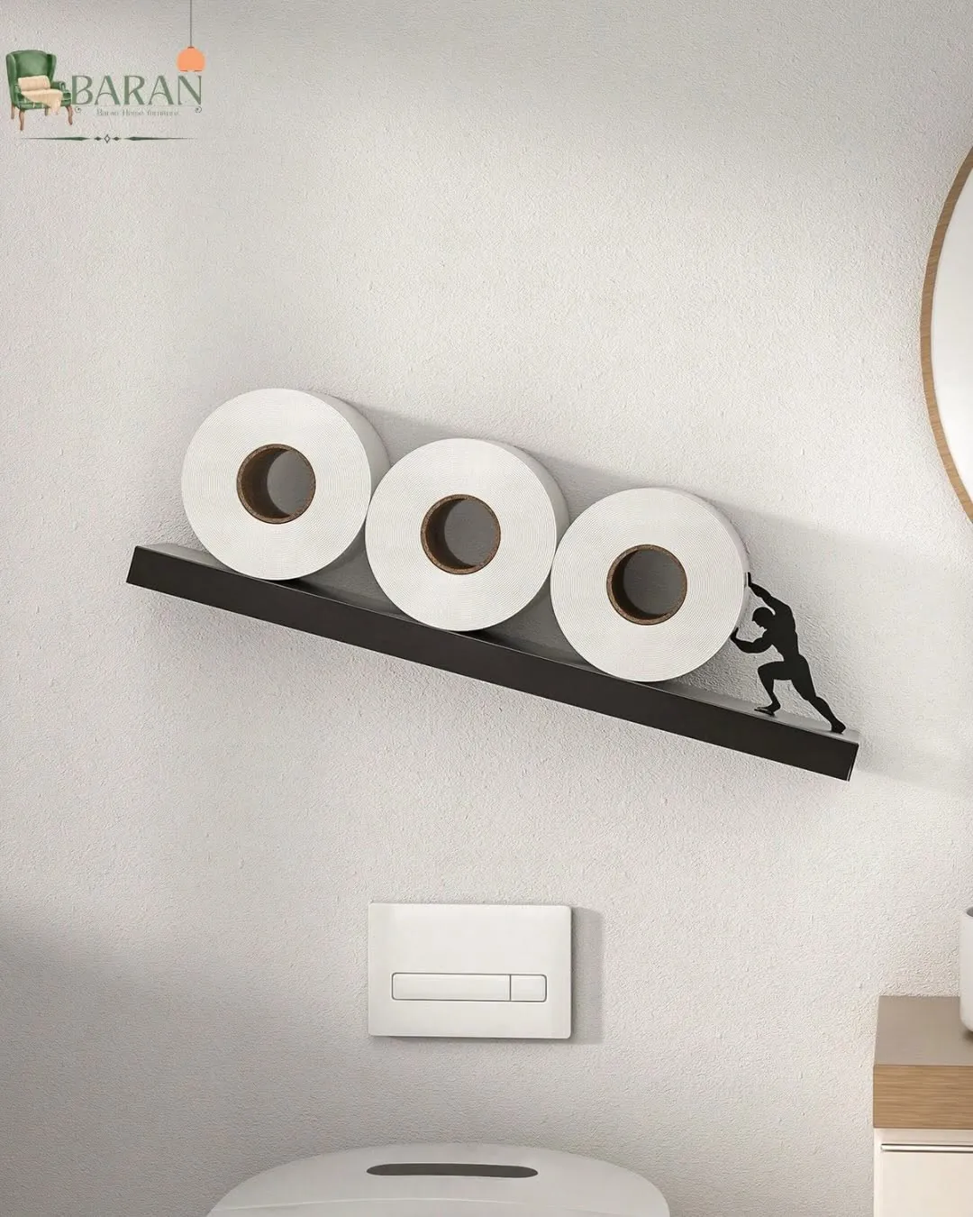 Wall-Mounted Toilet Paper Holder with Storage Shelf
