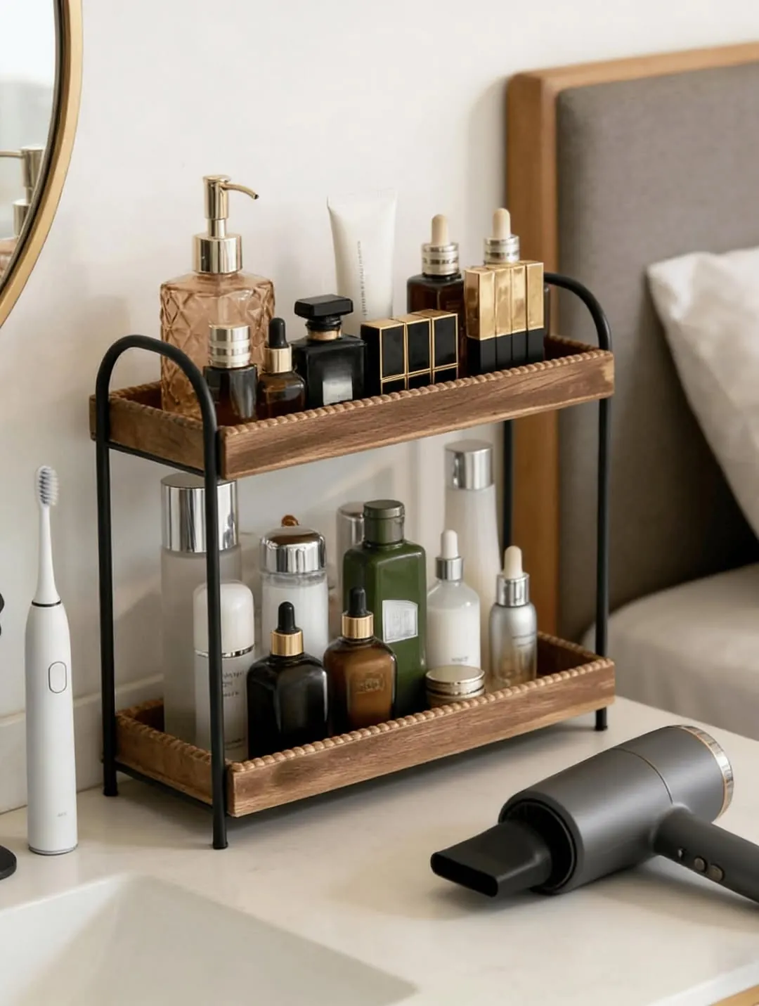 2-Tier Wooden Storage Shelf