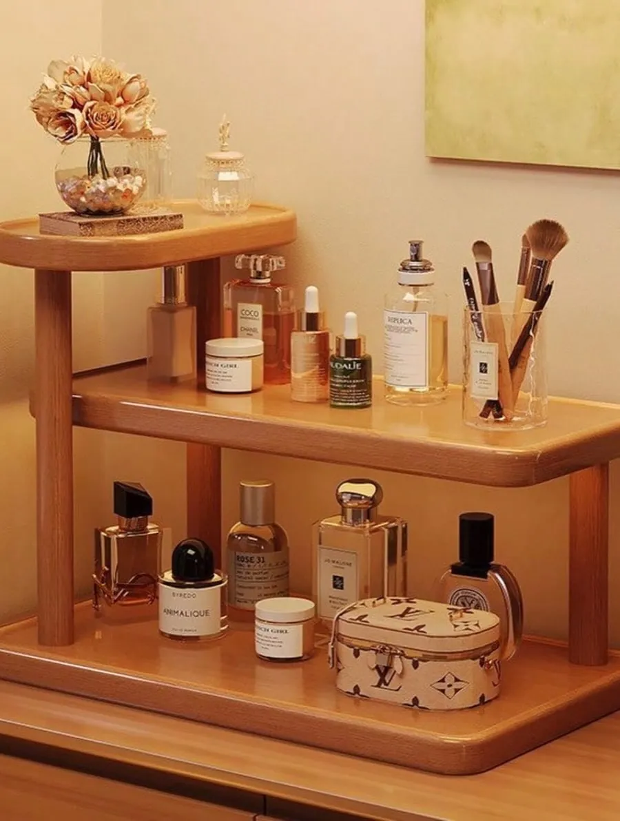 2-Tier Wooden Storage Shelf