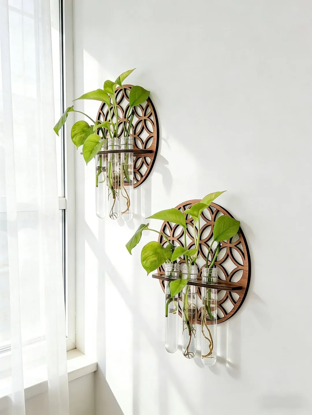 5-Tier Wooden Corner Wall Shelf Set