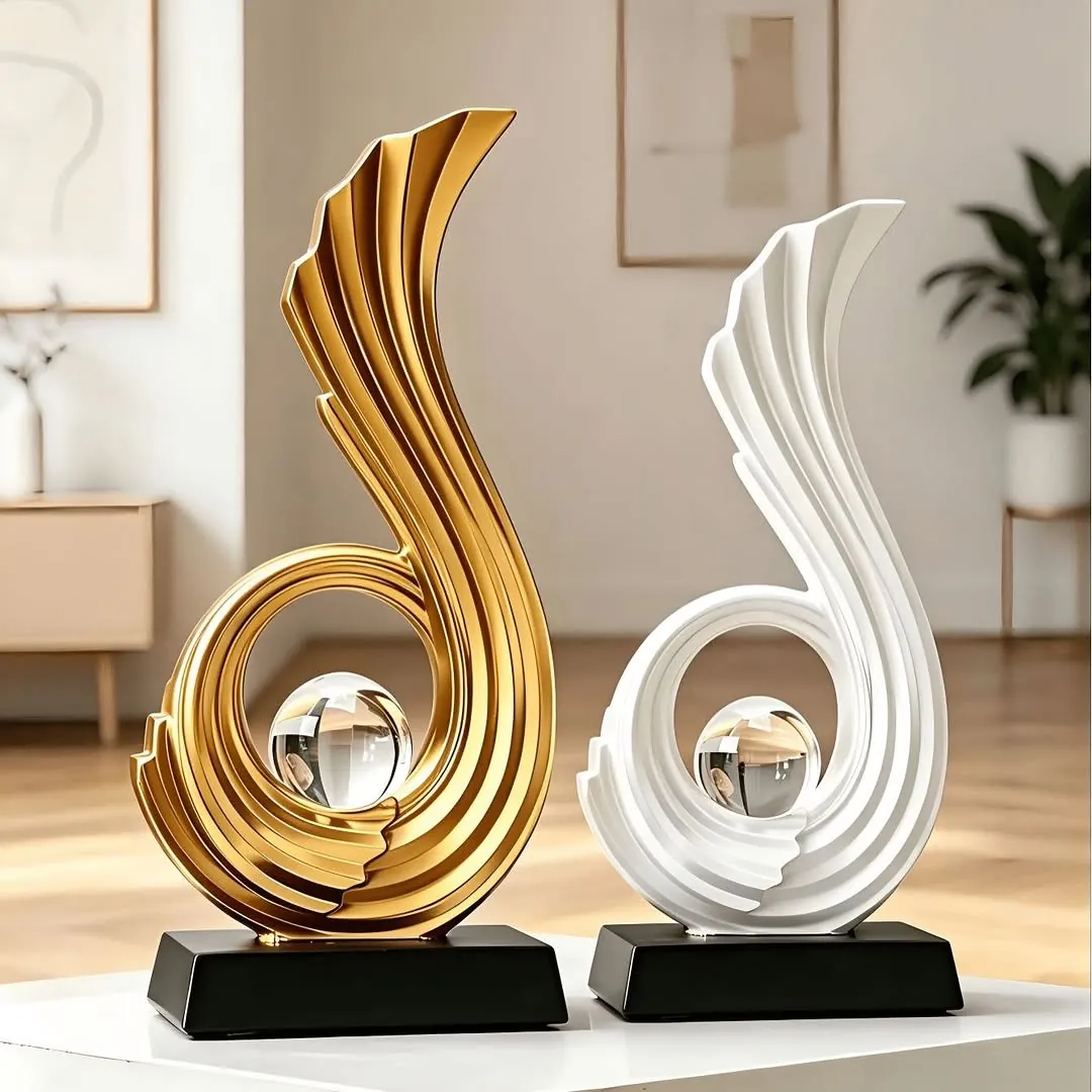 White Family Statue Home Decor