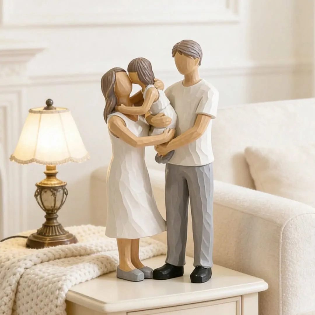 White Family Statue Home Decor