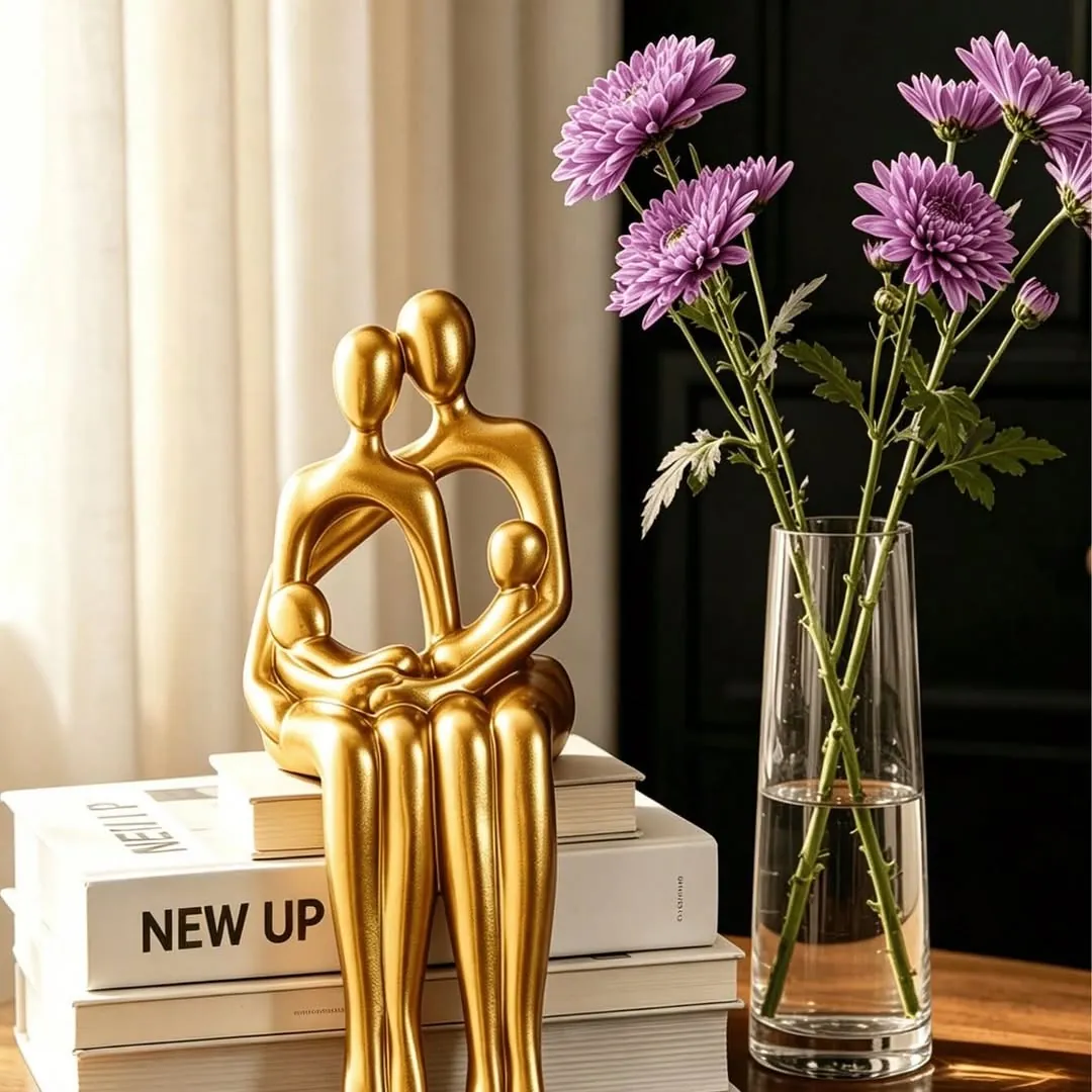White Family Statue Home Decor