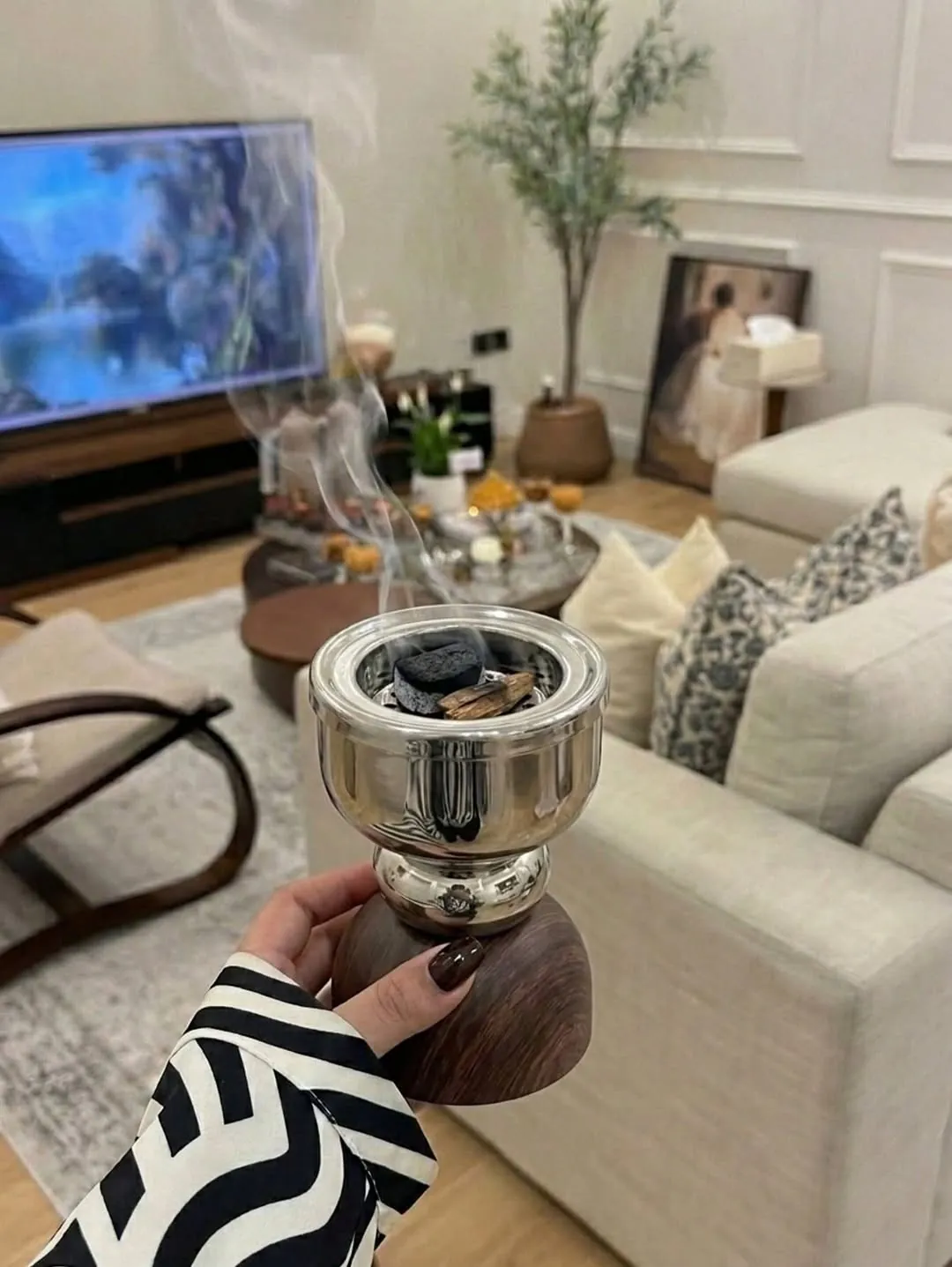 Hanging Rope and Wood Paper Towel Holder