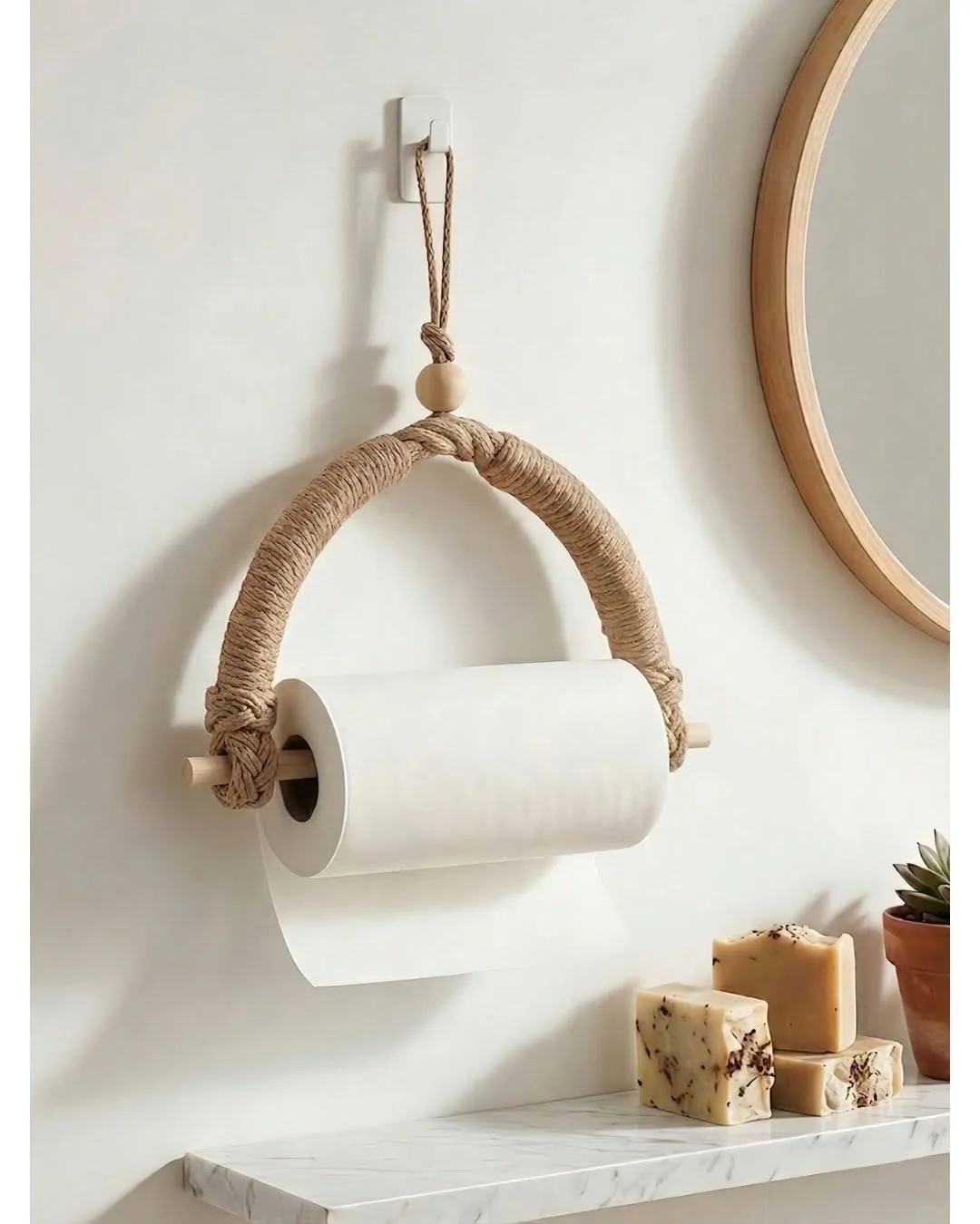Wall-Mounted Rope Paper Towel Holder