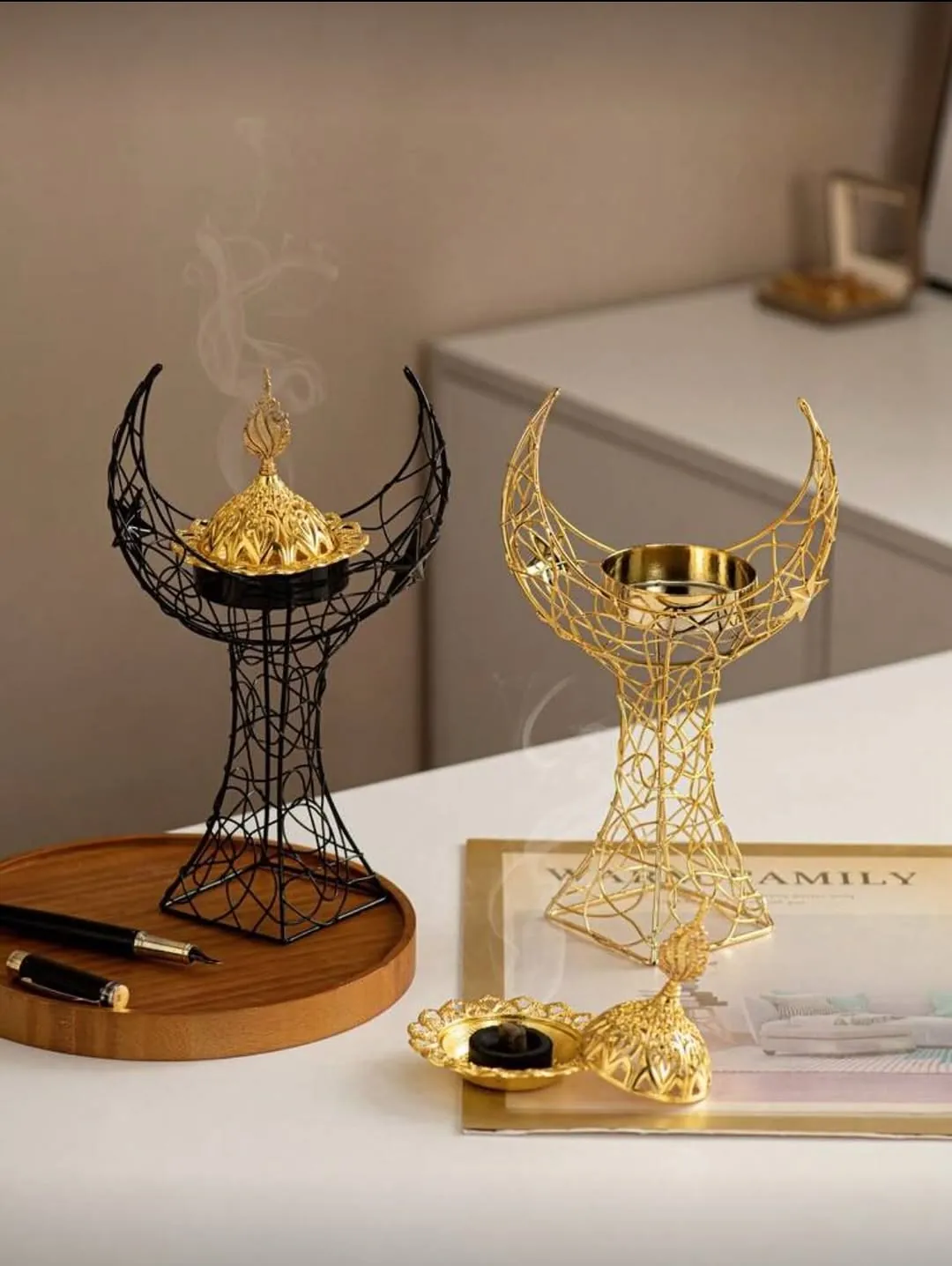 Golden Crowned Lion Statue Home Decor