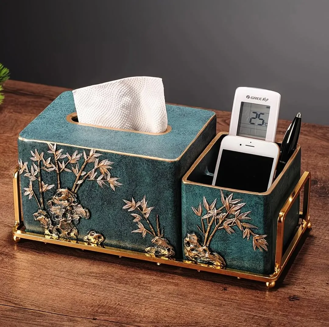 Ceramic Floral Tissue Box Holder