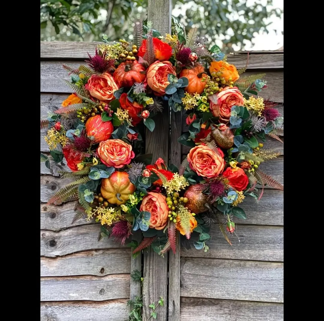 Wicker Basket with Artificial Pink Flowers