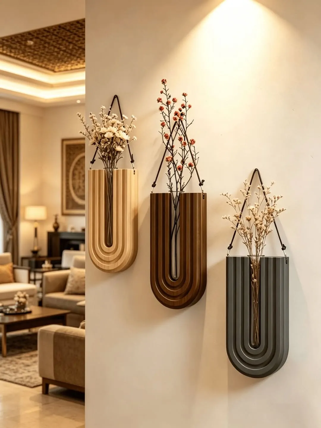 Modern U-Shaped Wall Hanging Vase