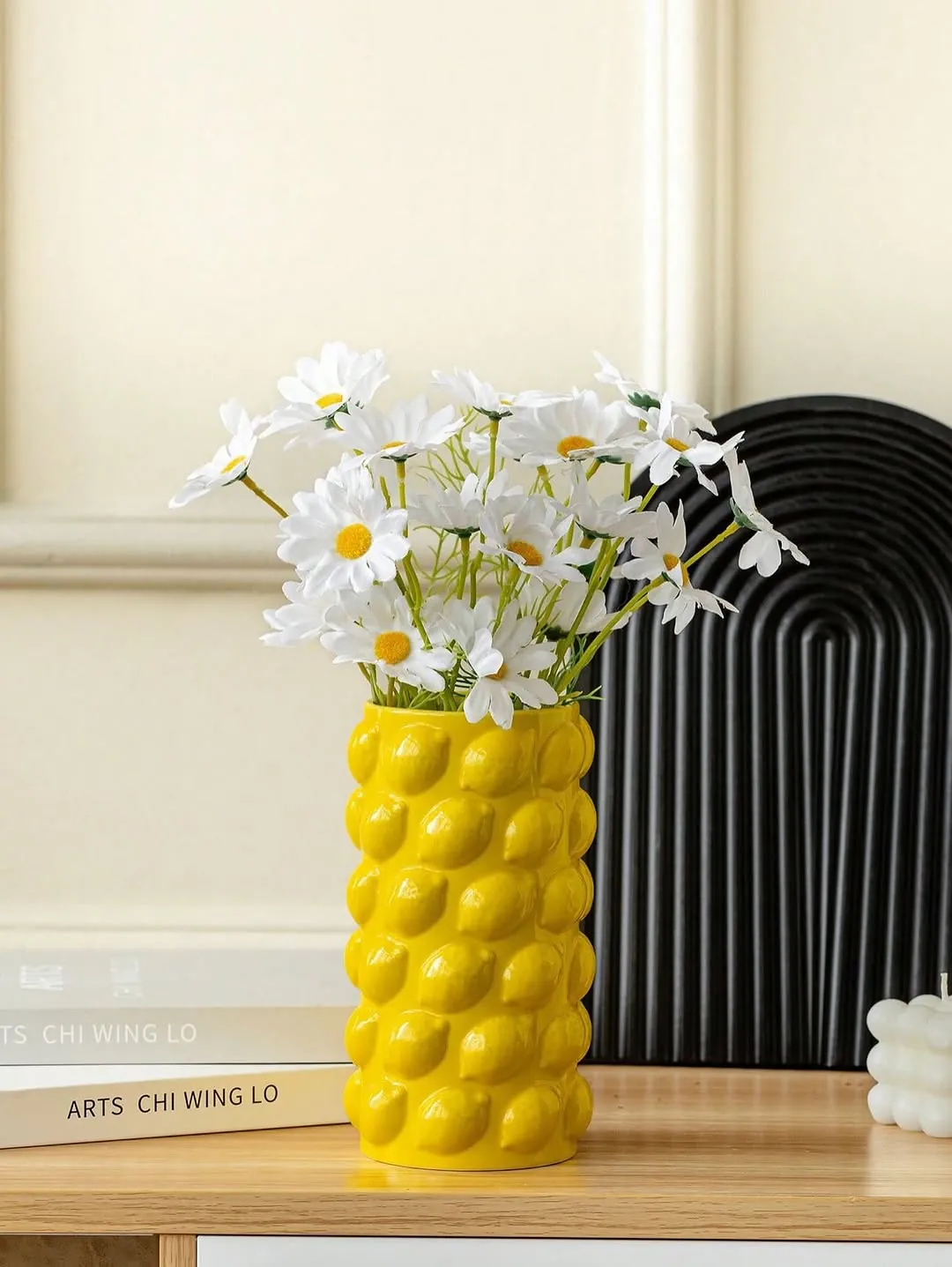 Yellow Textured Vase