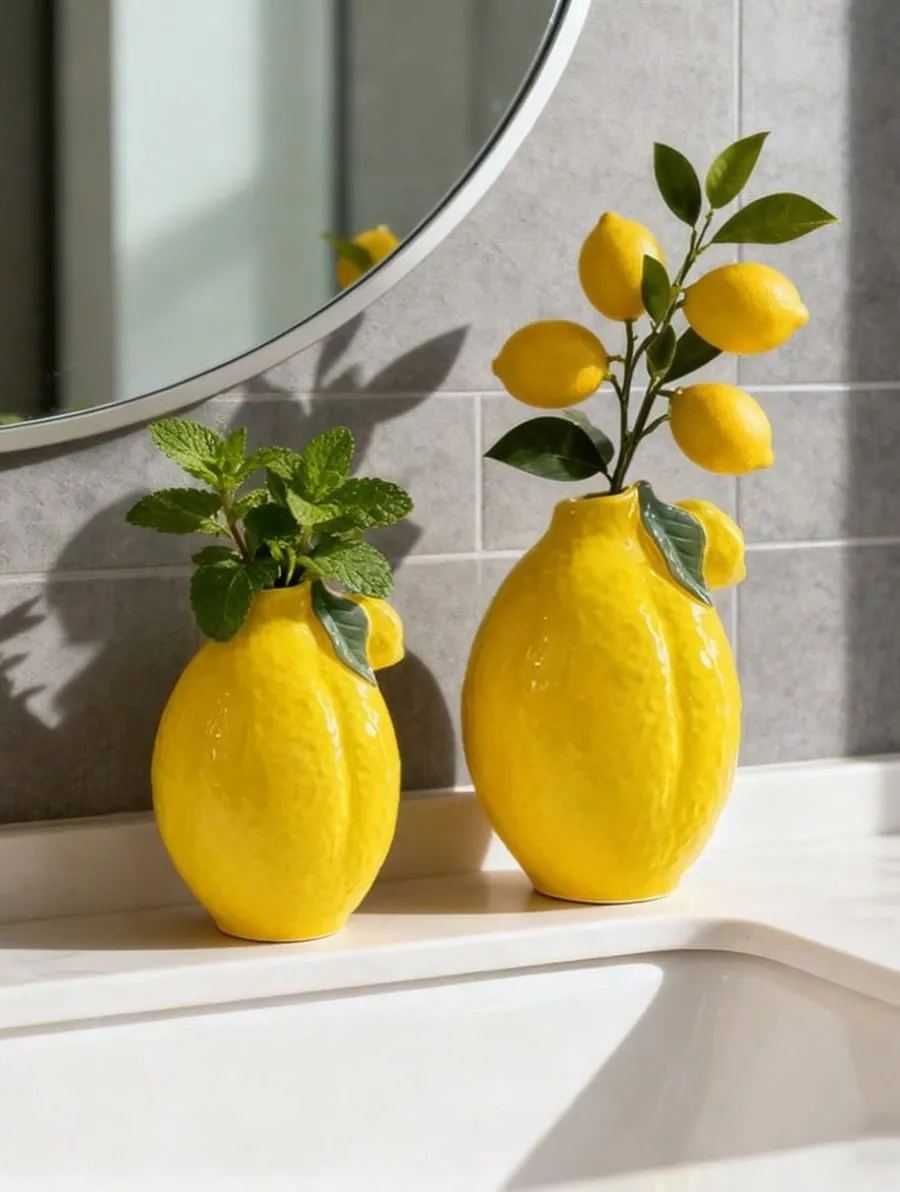 Yellow Textured Vase