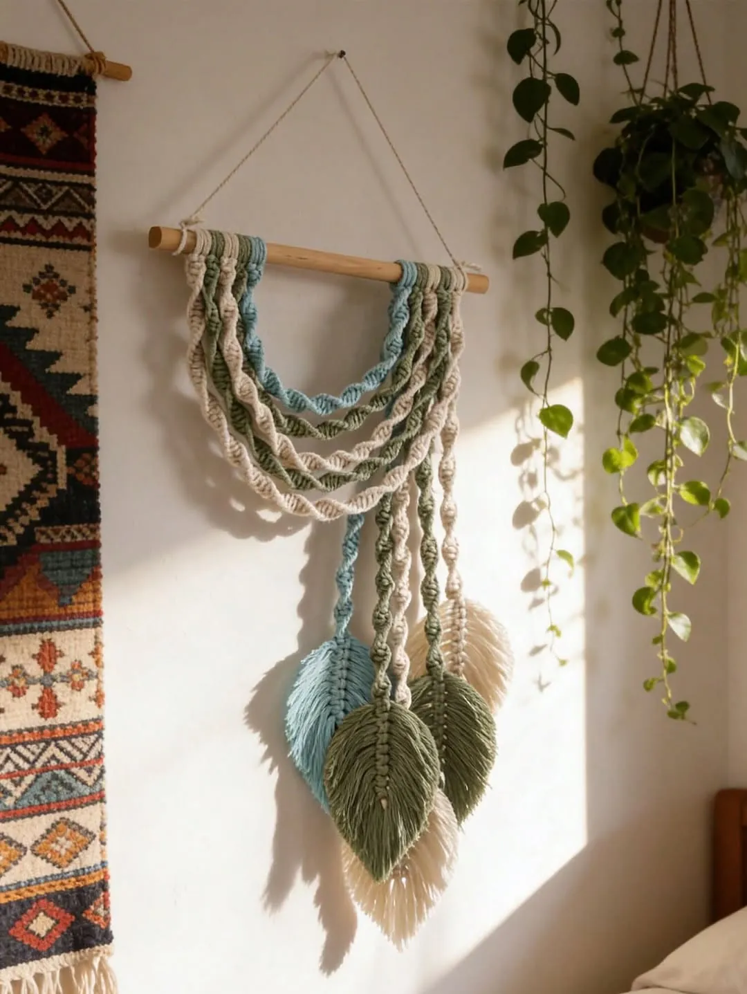Macrame Leaf Wall Hanging Decor