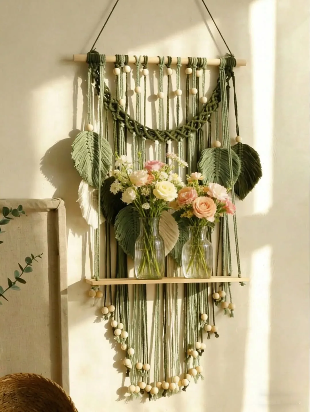 Macrame Leaf Wall Hanging Decor