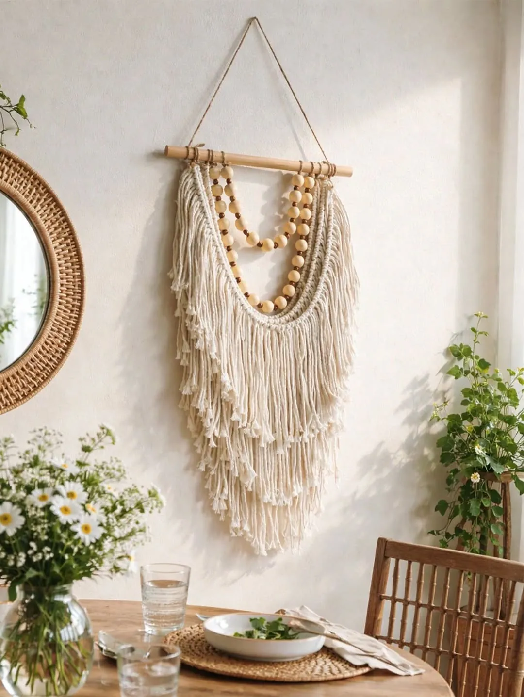 Macrame Leaf Wall Hanging Decor