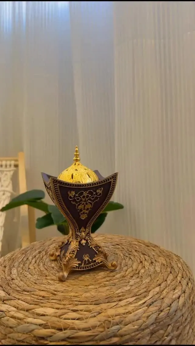 Decorative Gold and Brown Incense Burner