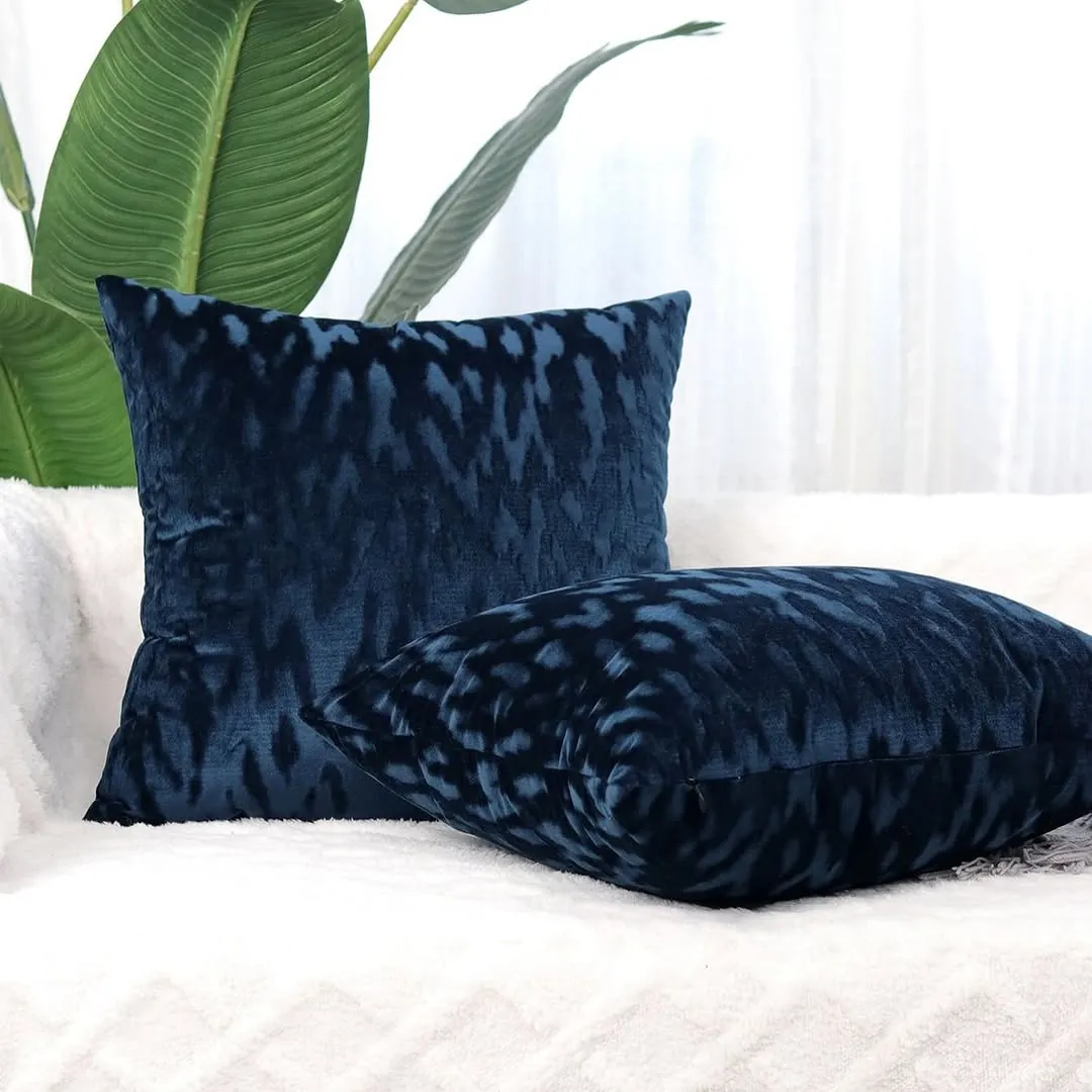 Blue and White Striped Decorative Pillow