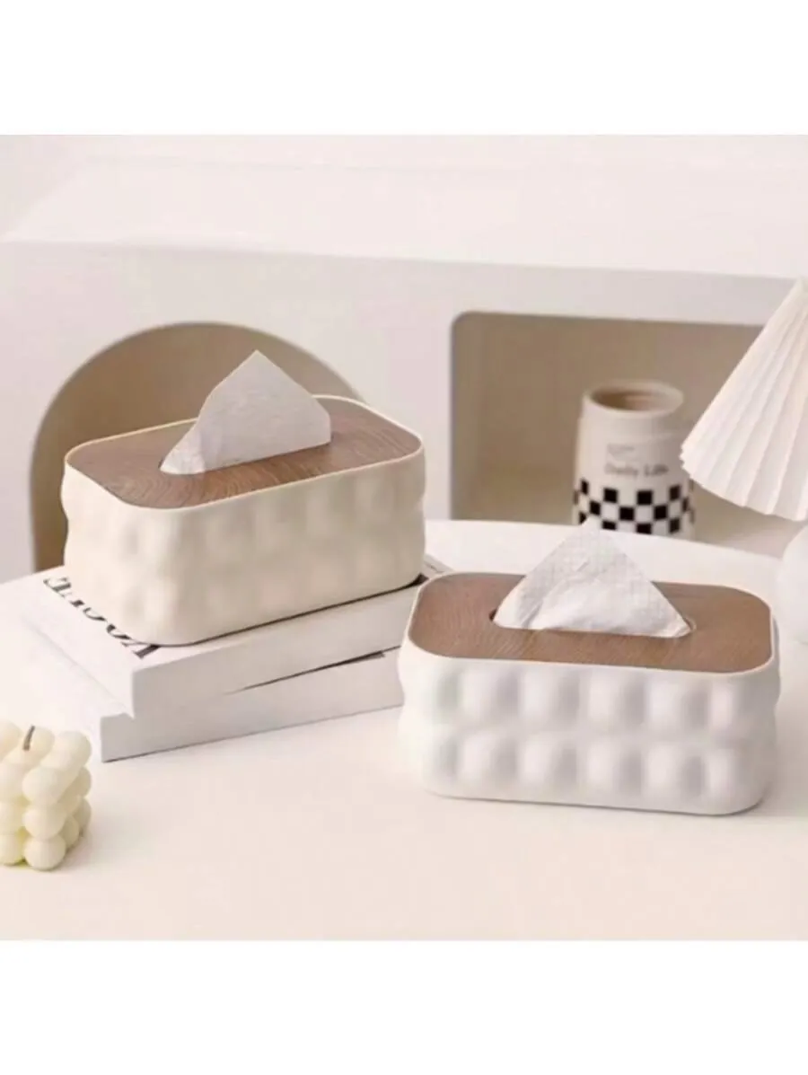 Wood Grain Tissue Box Holder