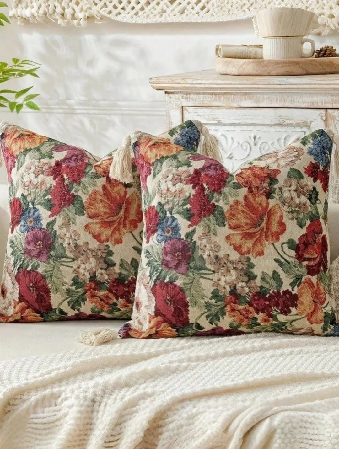Beige Sofa with Round Cushions