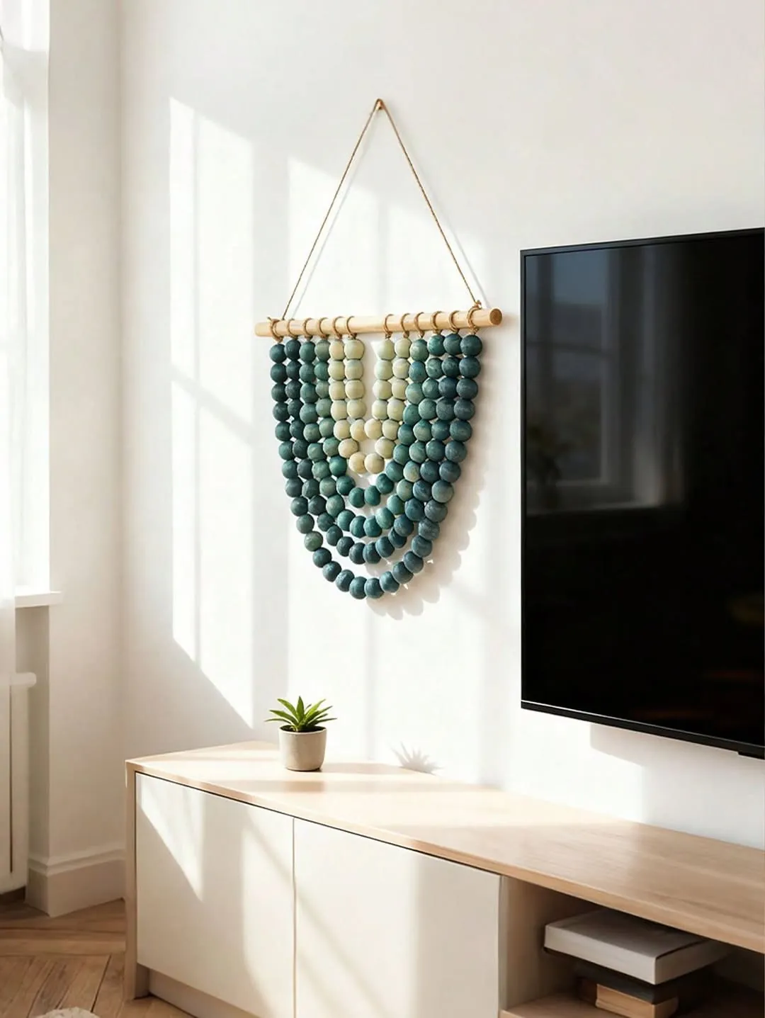 Round Rope and Pearl Wall Mirror Set