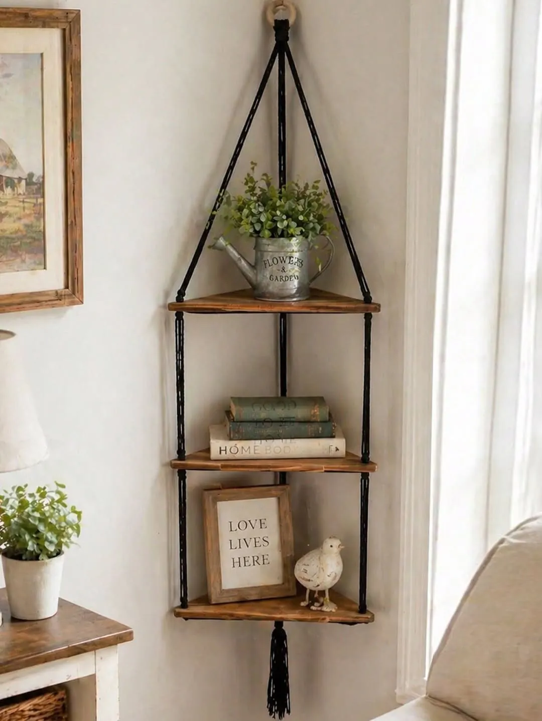 Round Rope and Pearl Wall Mirror Set