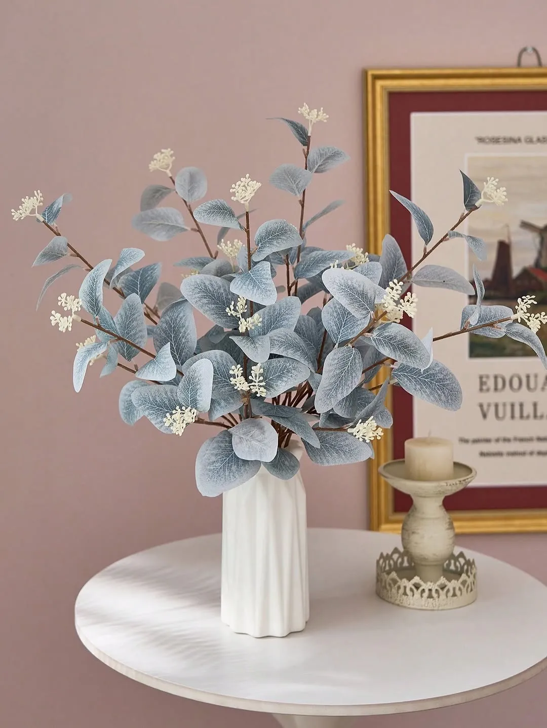Artificial Flower Arrangement with White Vase