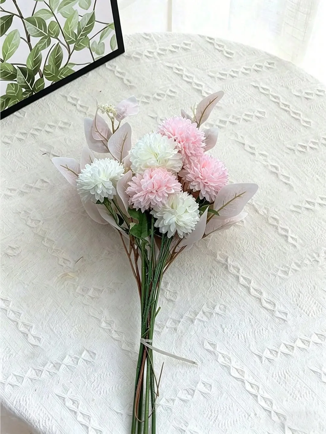 Artificial Flower Arrangement with White Vase