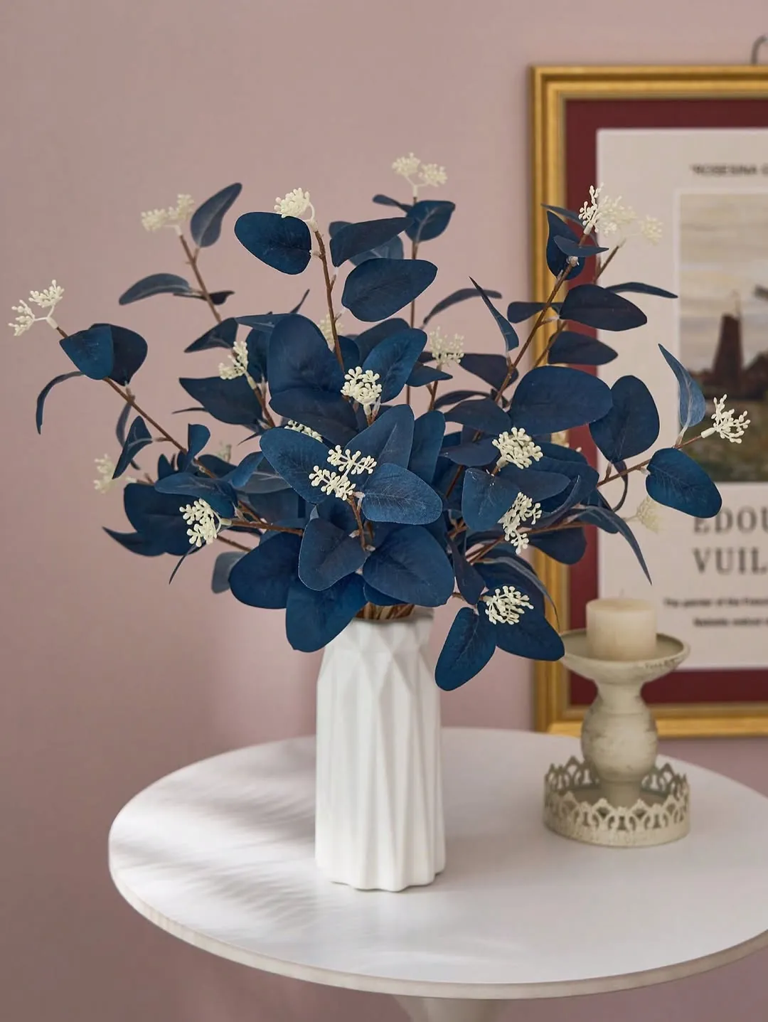 Artificial Flower Arrangement with White Vase