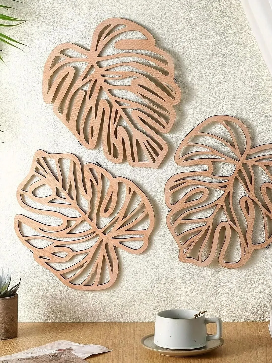 Wooden Flower Wall Decor Set