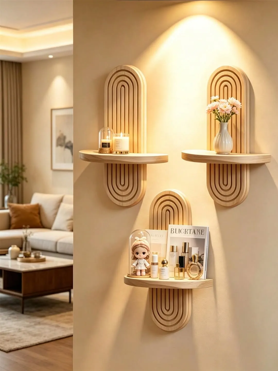 Wooden Flower Wall Decor Set